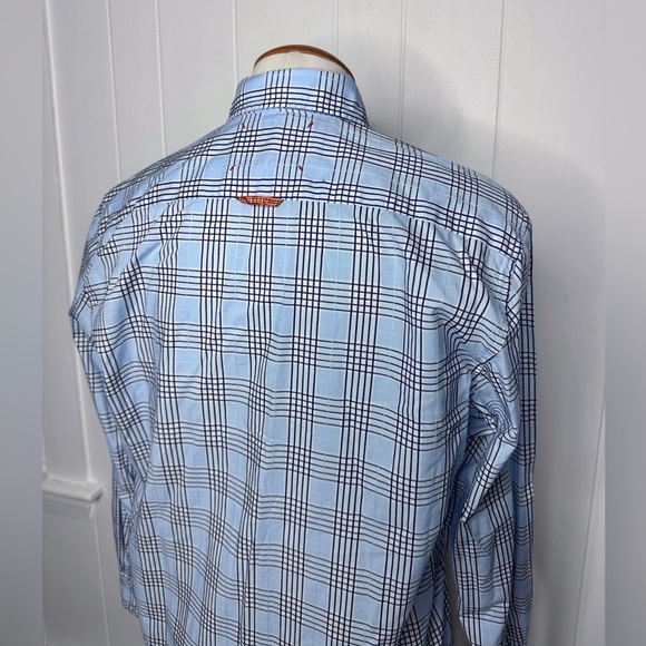 Robert Graham Blue Checkered Plaid Casual Shirt - Picture 11 of 12